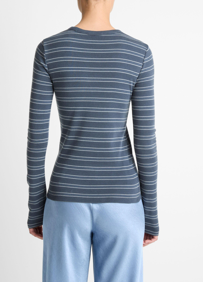 Vince Striped Pima Cotton-Blend Long-Sleeve T-Shirt outlook