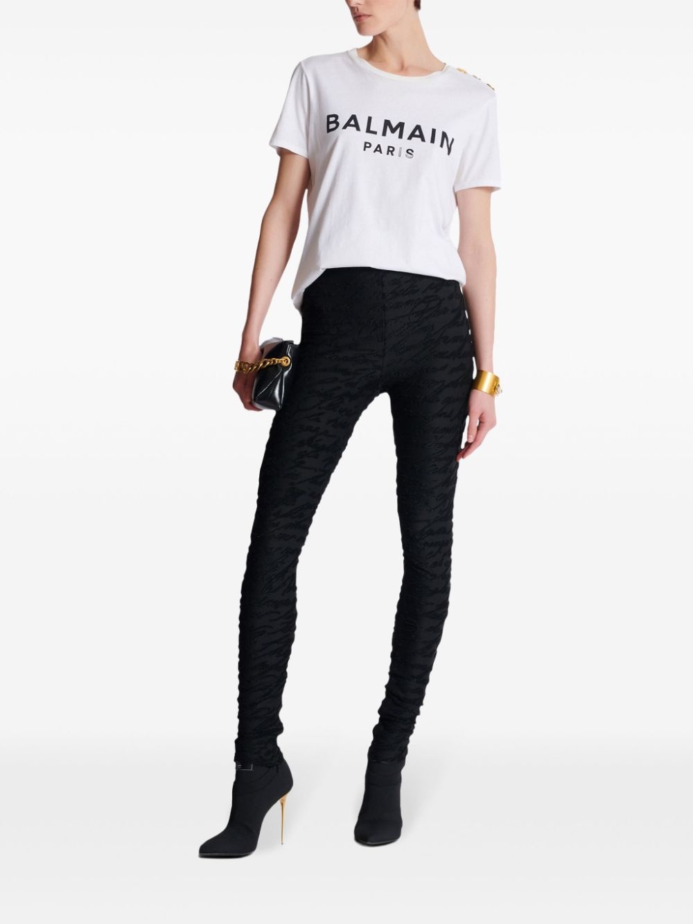 monogram-jacquard legging - 2