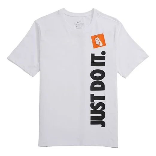 Nike Just Do It Sports Alphabet Casual Short Sleeve White CT6301-100 - 1