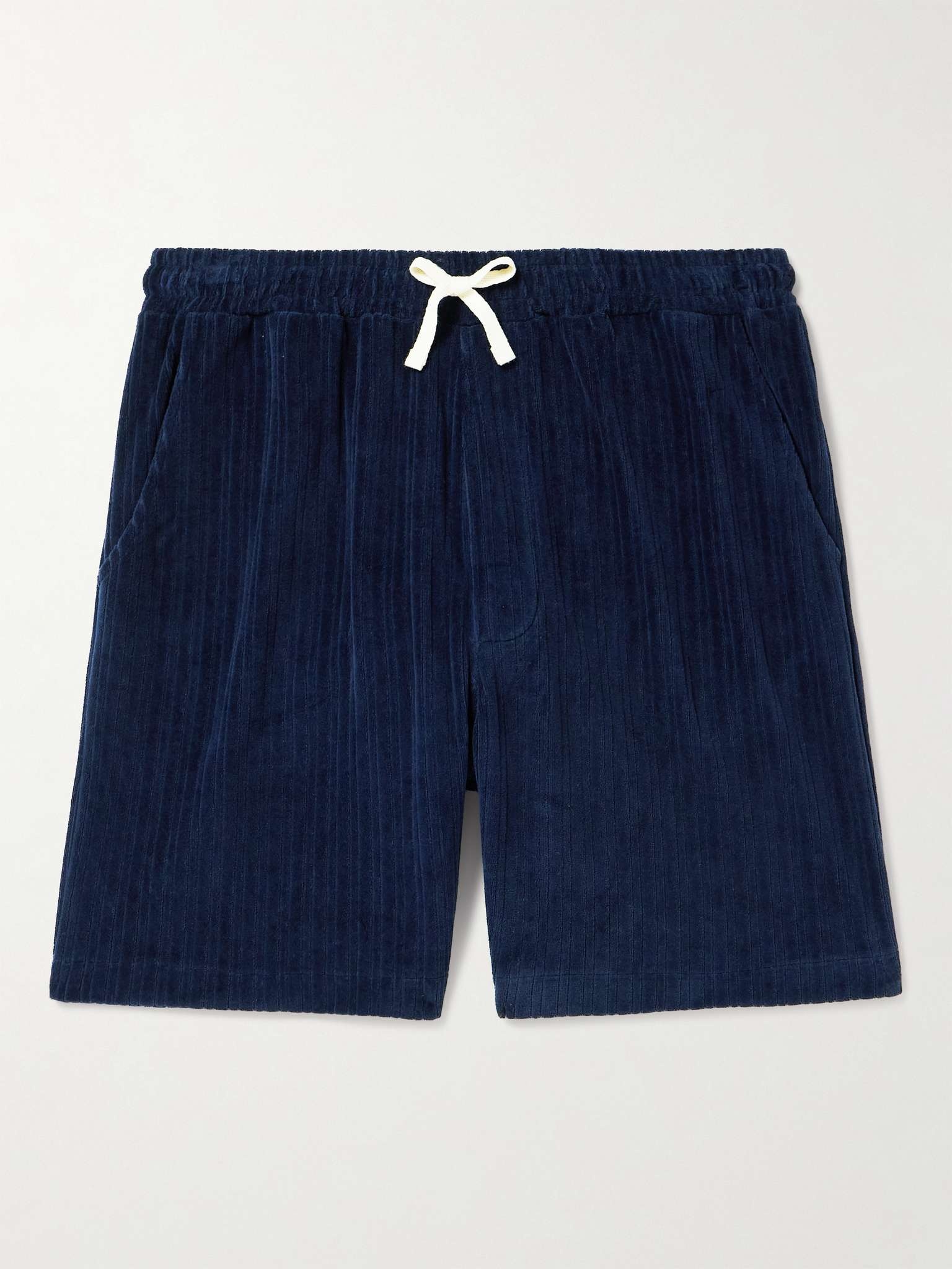 Weston Straight-Leg Ribbed Organic Cotton-Blend Terry Drawstring Shorts - 1
