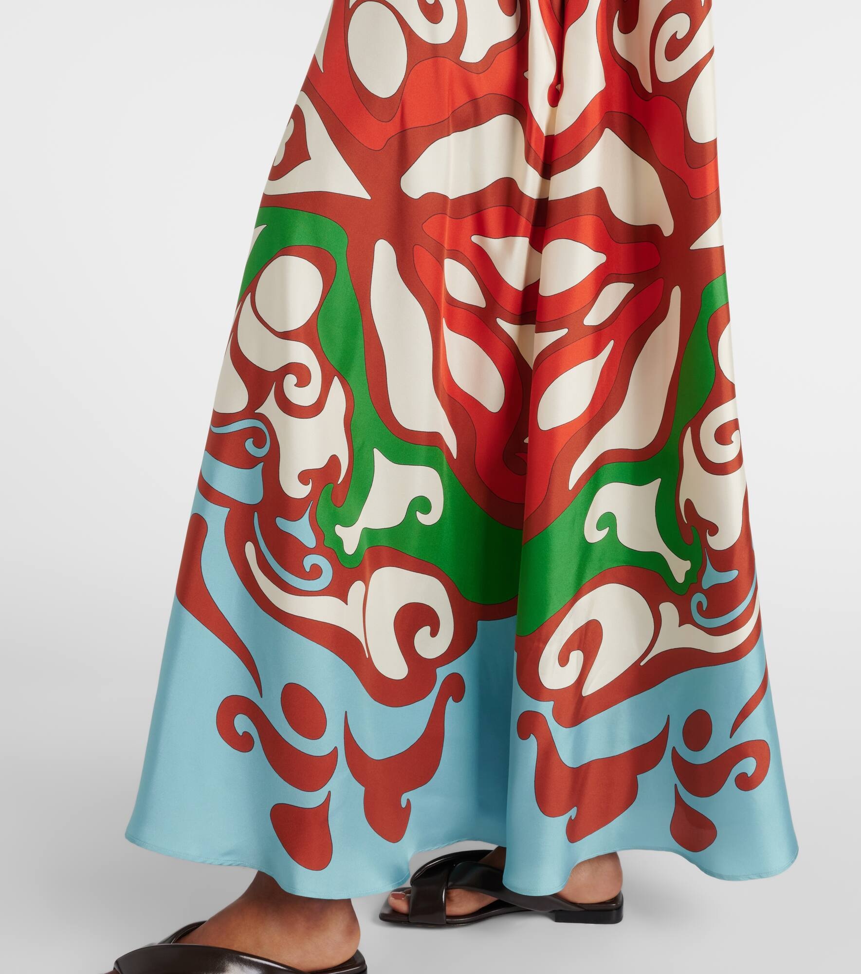 Muumuu printed silk twill maxi dress - 6