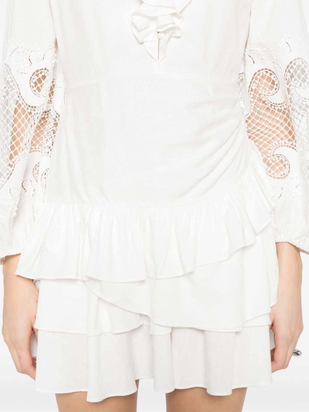 ruffle-detailing mini dress - 5