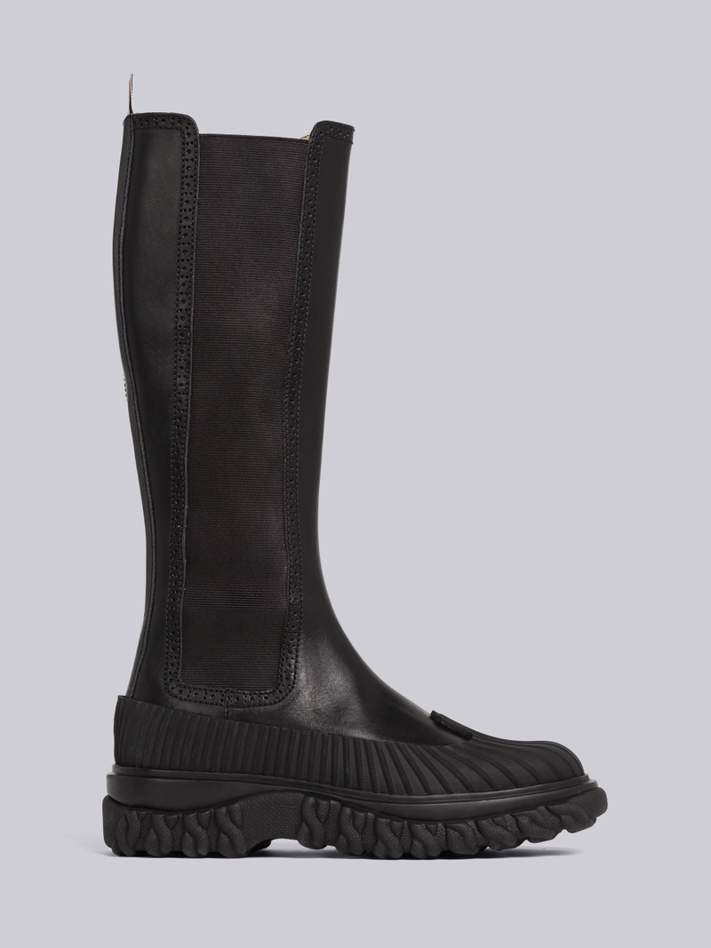 Smooth Calf Leather Knee High 4-Bar Chelsea Duck Boot - 1