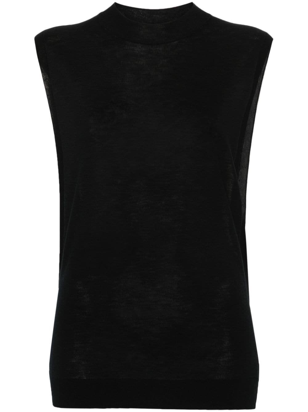 sleeveless wool-silk top - 1