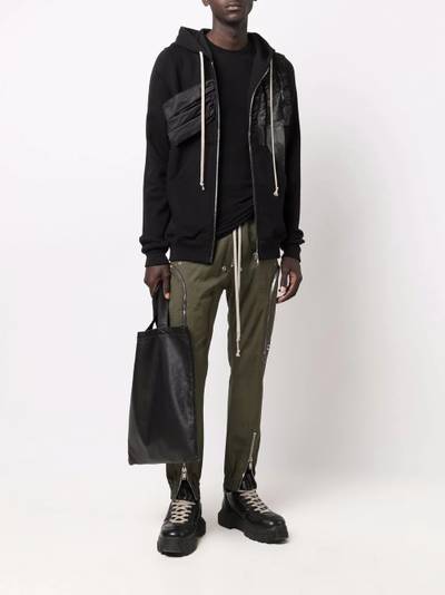 Rick Owens DRKSHDW pleated-patchwork zipped hoodie outlook