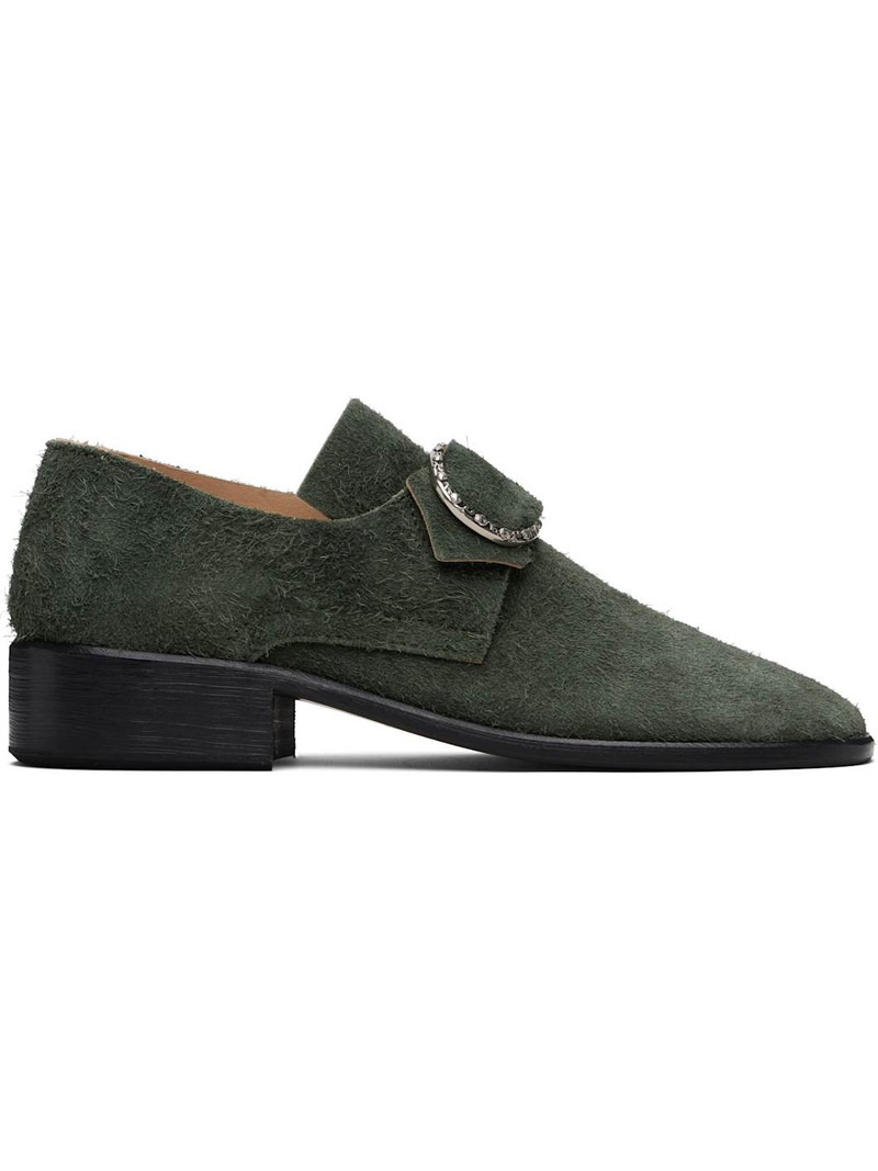 Green Suede Pope Loafers 1
