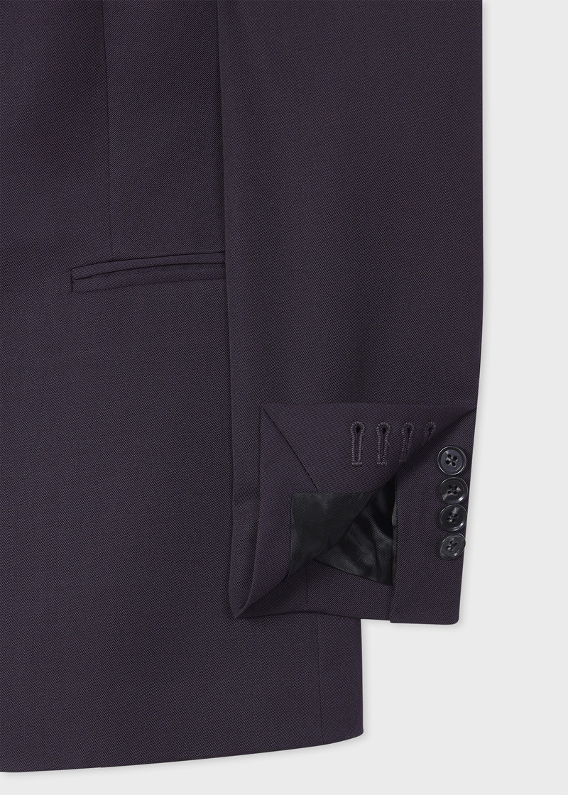 Paul Smith Women's Dark Purple One-Button Wool Gabardine Blazer outlook