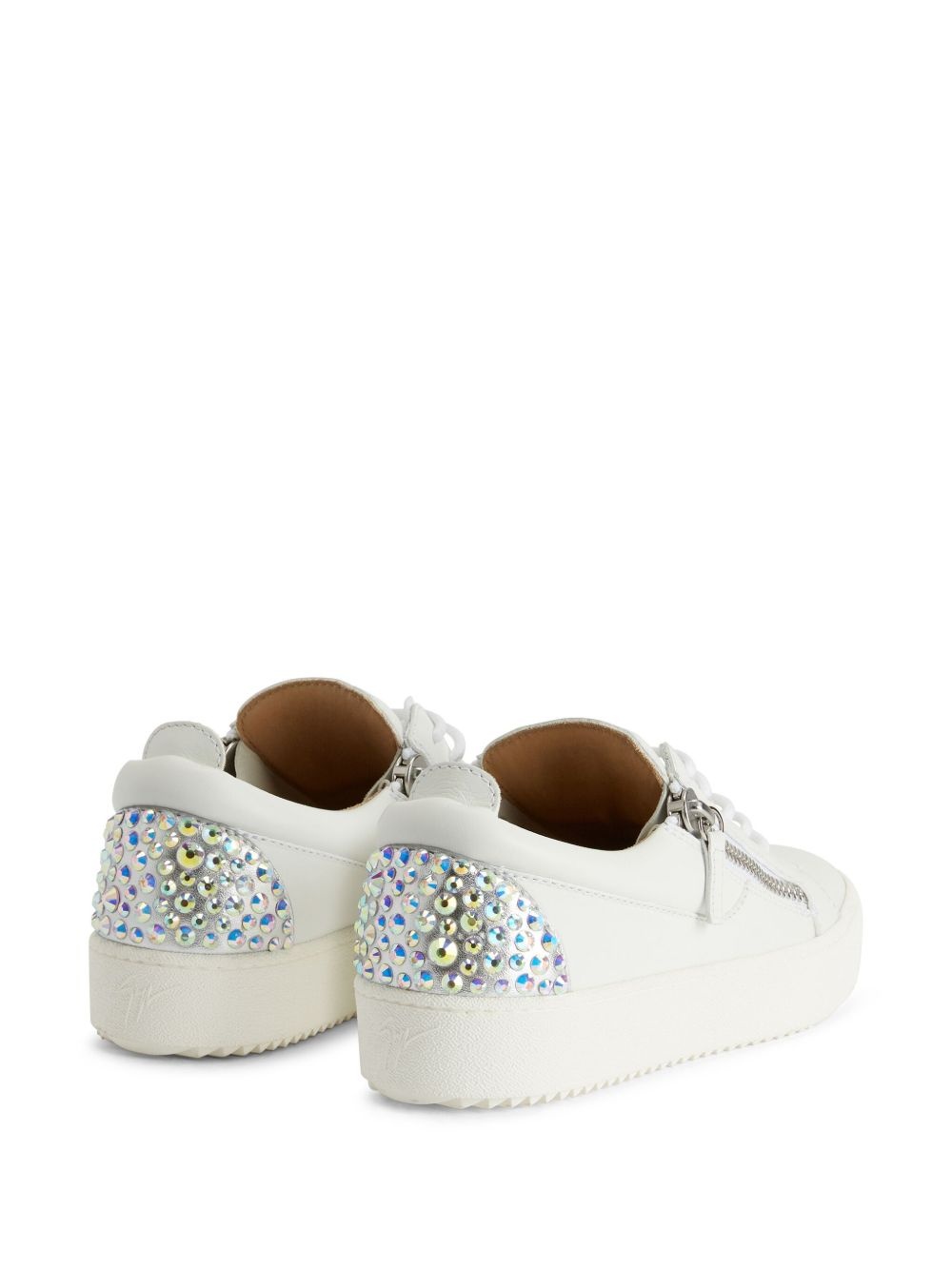 Gail rhinestone-embellished leather sneakers - 3