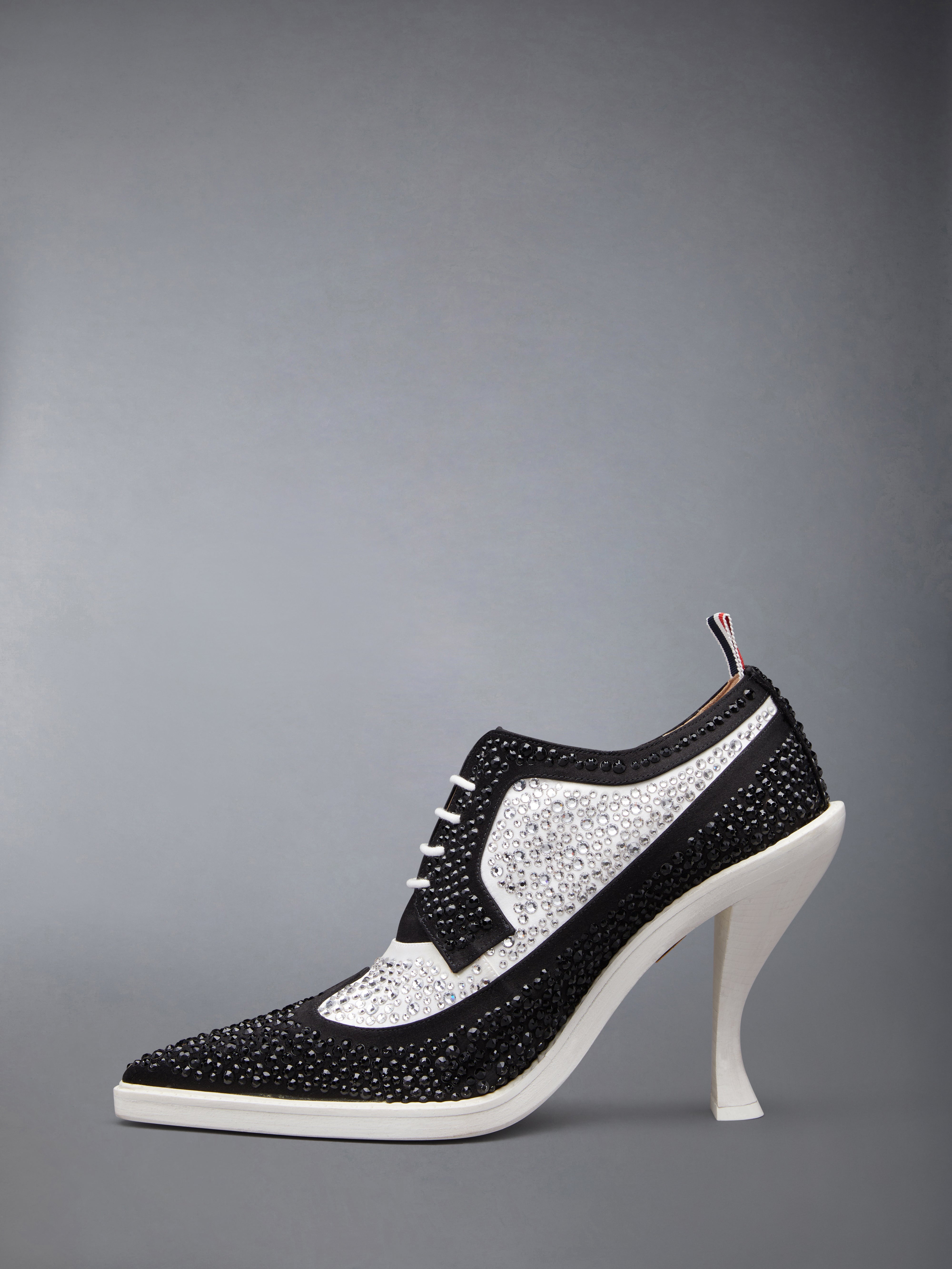 SWAROVSKI SATIN HEELED LONGWING BROGUE - 3