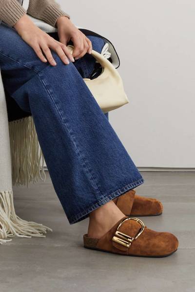 KHAITE Downing leather mules outlook