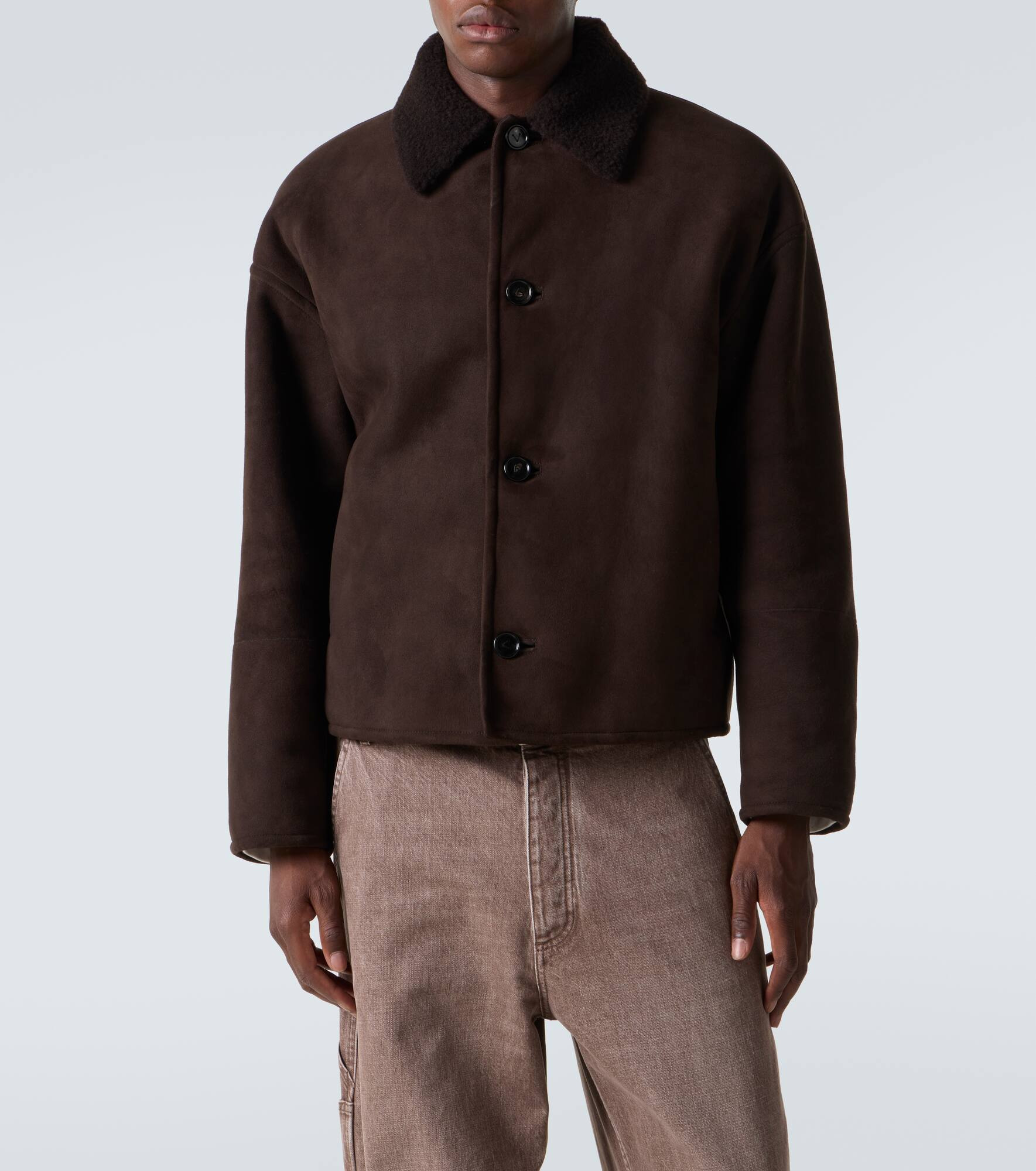 Leather and shearling jacket - 3