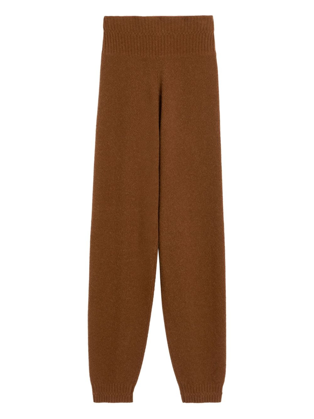 knitted high-waisted trousers - 1