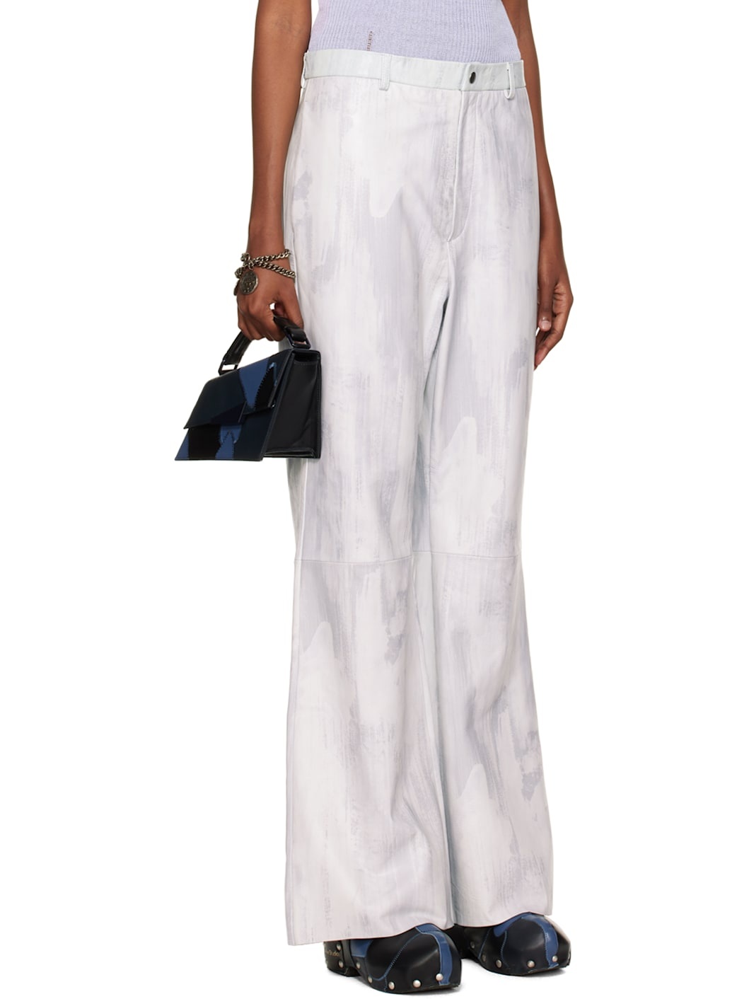 SSENSE Exclusive White Leather Trousers - 2