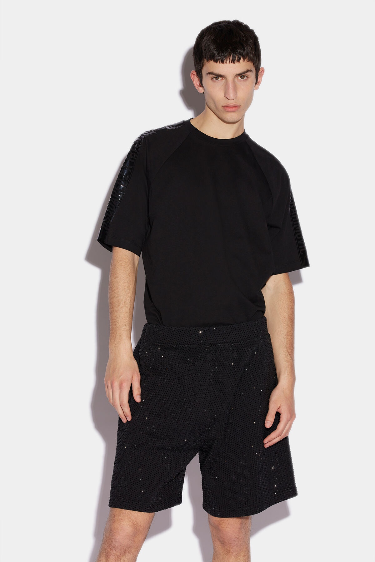 IBRA BLACK ON BLACK RELAX FIT SHORTS - 3