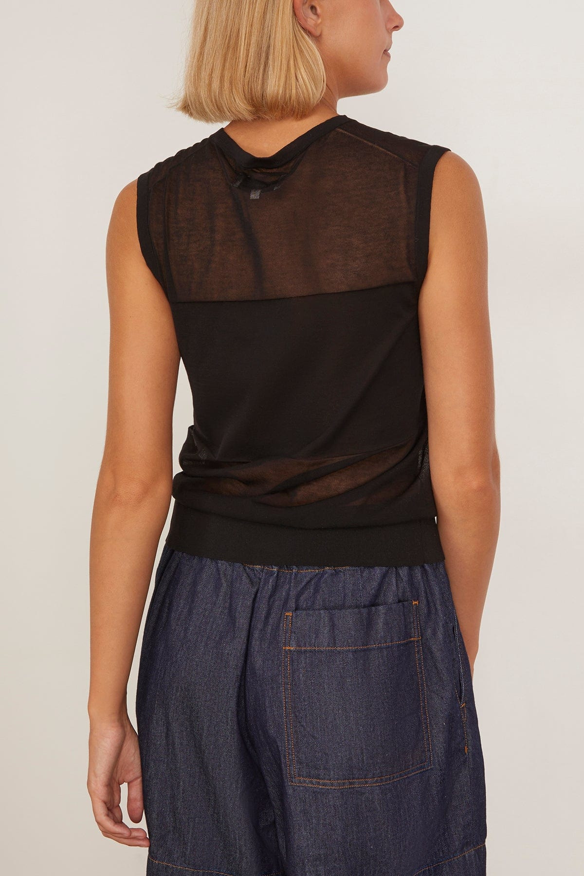 Anita Sleeveless Knit Top in Black - 4