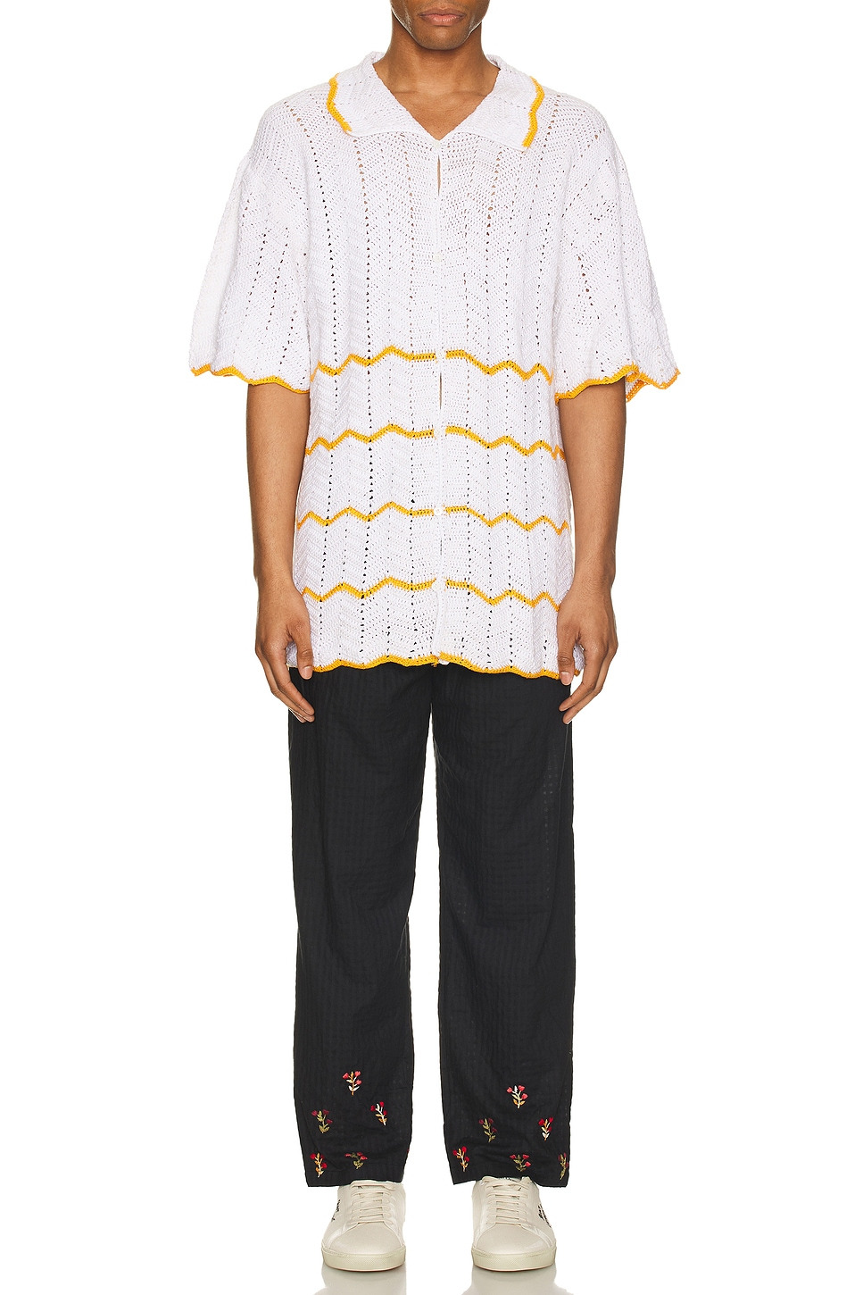 Crochet Short Sleeve Shirt - 5