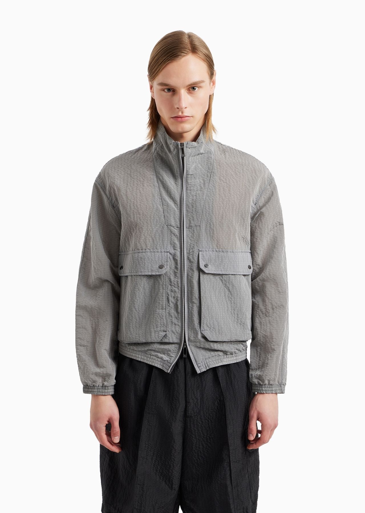 Light nylon seersucker blouson - 2