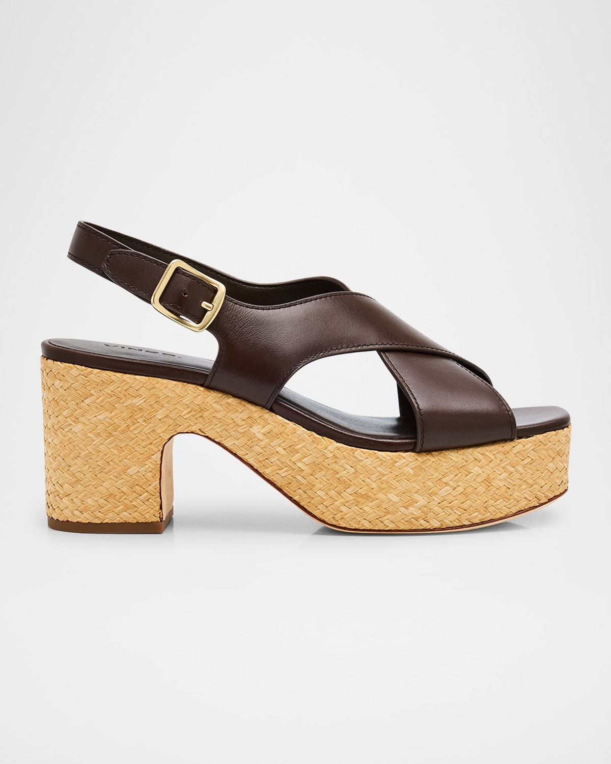 Clementina Leather Crisscross Platform Sandals - 1