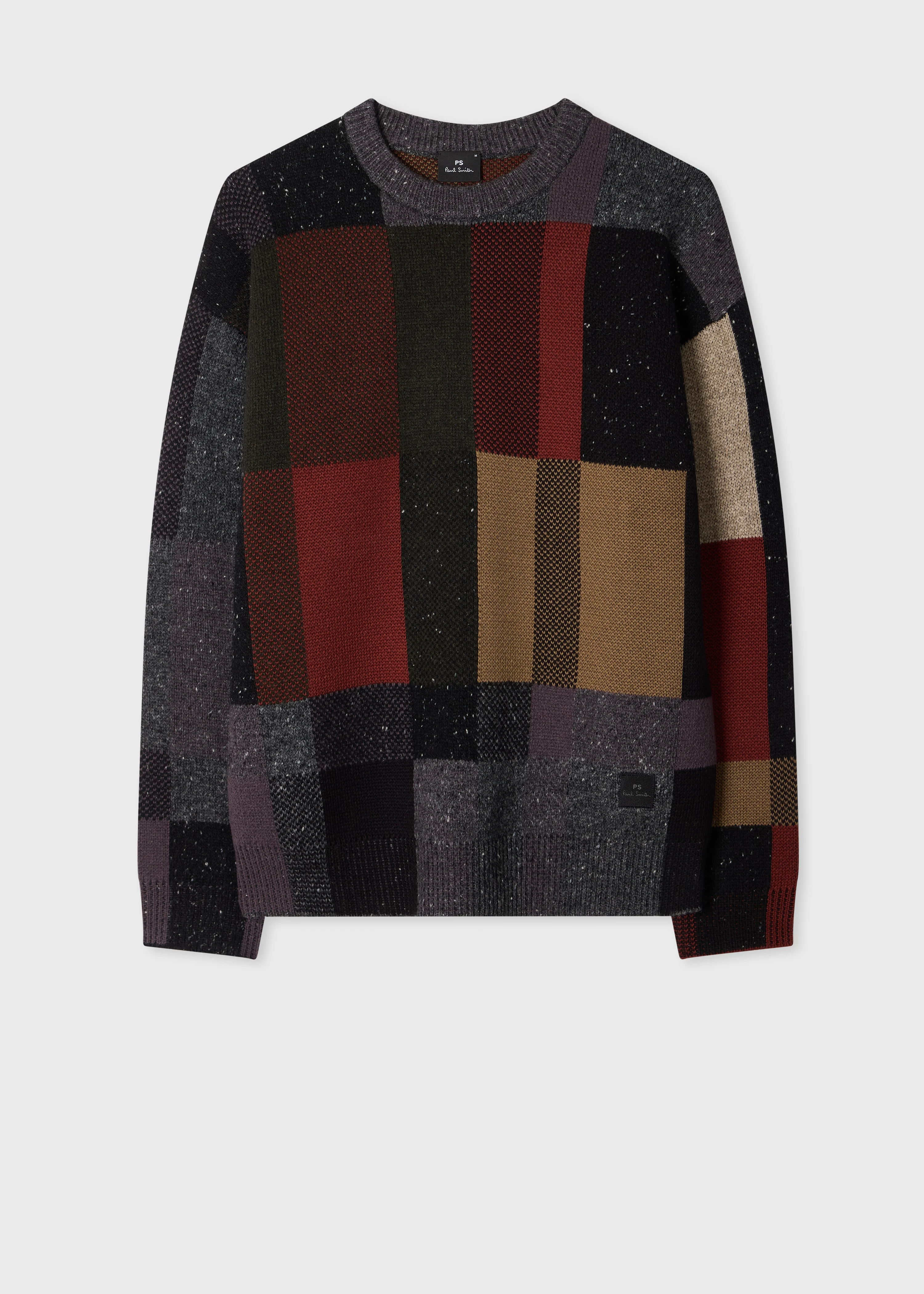 Brown Pebbles Check Wool-Blend Sweater - 1