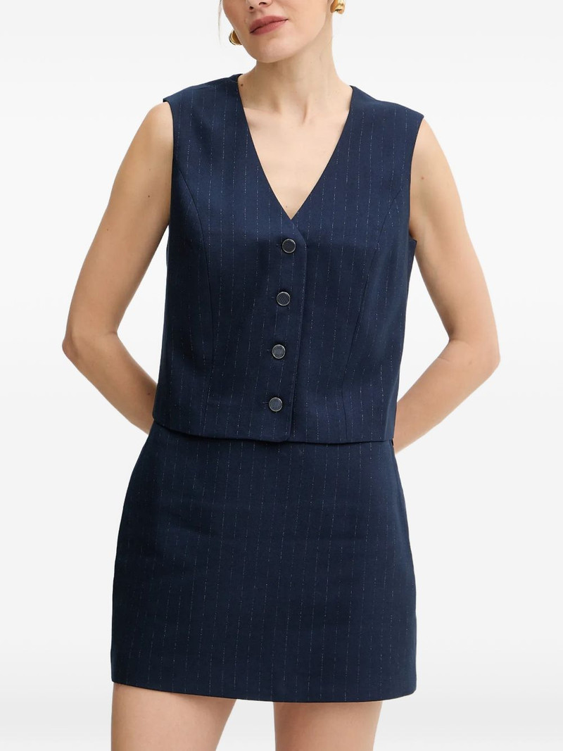 V-neck pinstripe vest 1