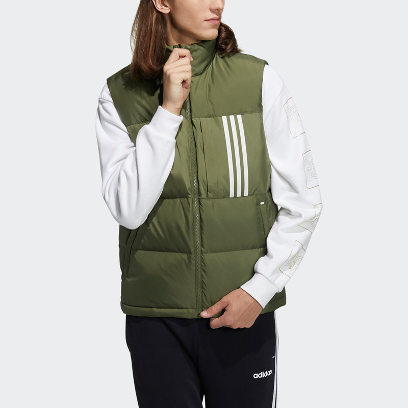 adidas adidas Neo SW Down Vests 'Green White' H45278 outlook