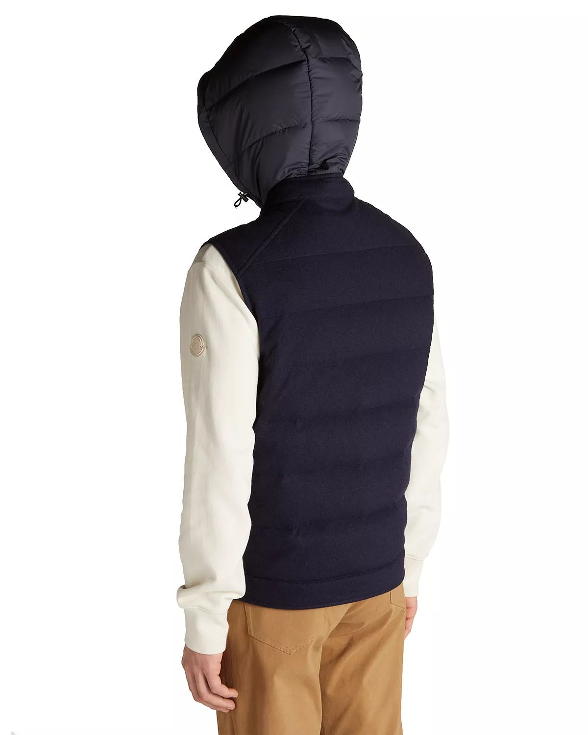 Rezila Cashmere & Nylon Full Zip Hooded Down Vest - 5