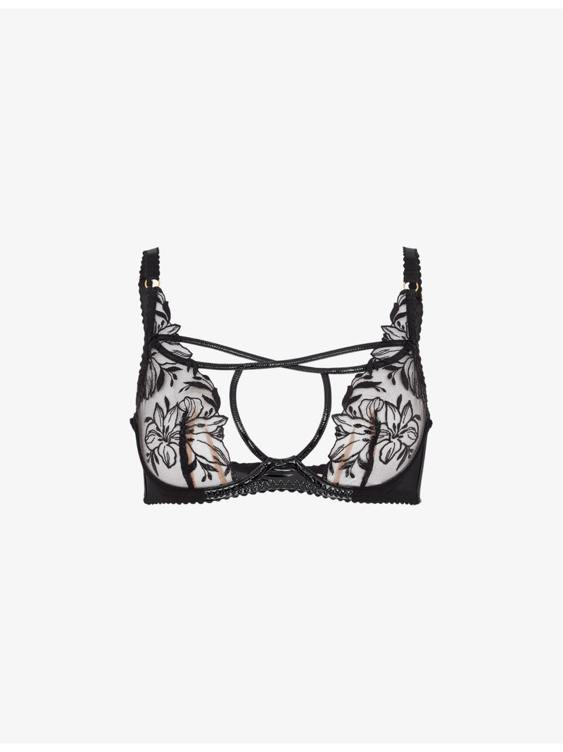 Ozella plunge underwired stretch-mesh bra 1