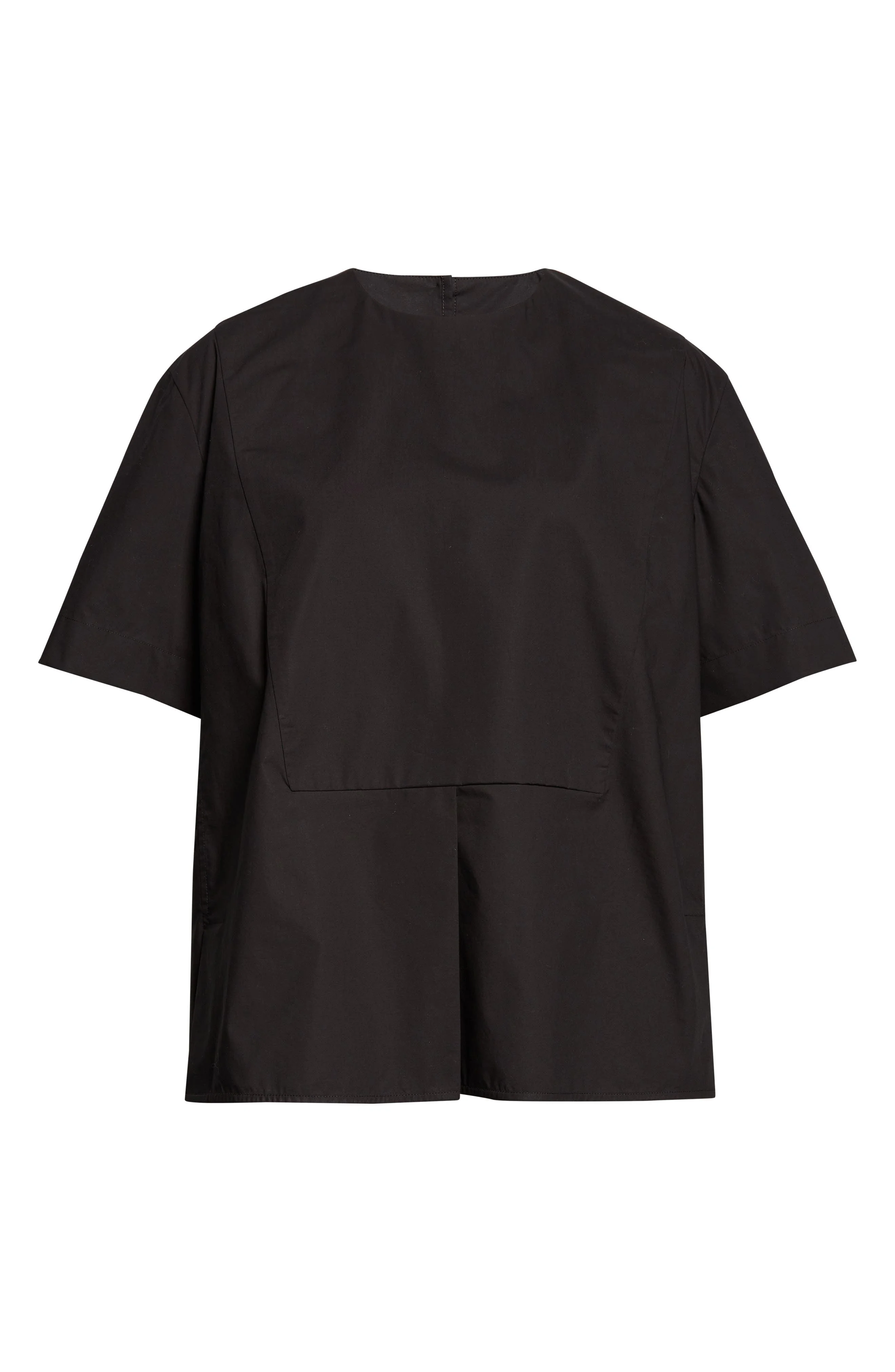 Jil Sander Plastron Back Button Cotton Poplin Top in Black at Nordstrom - 1
