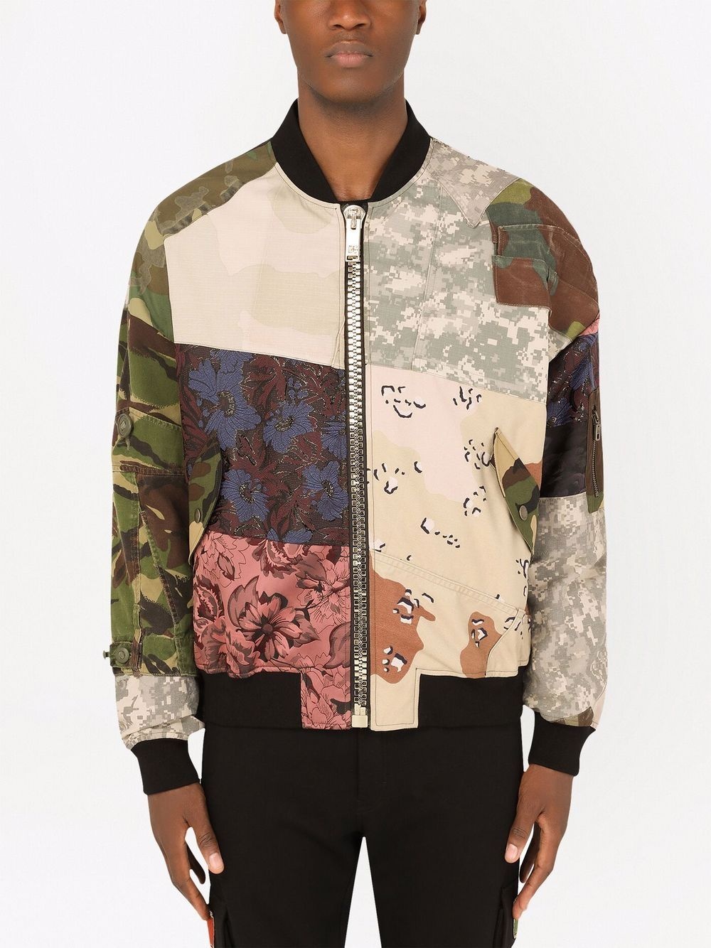 patchwork long-sleeve bomber jacket - 3