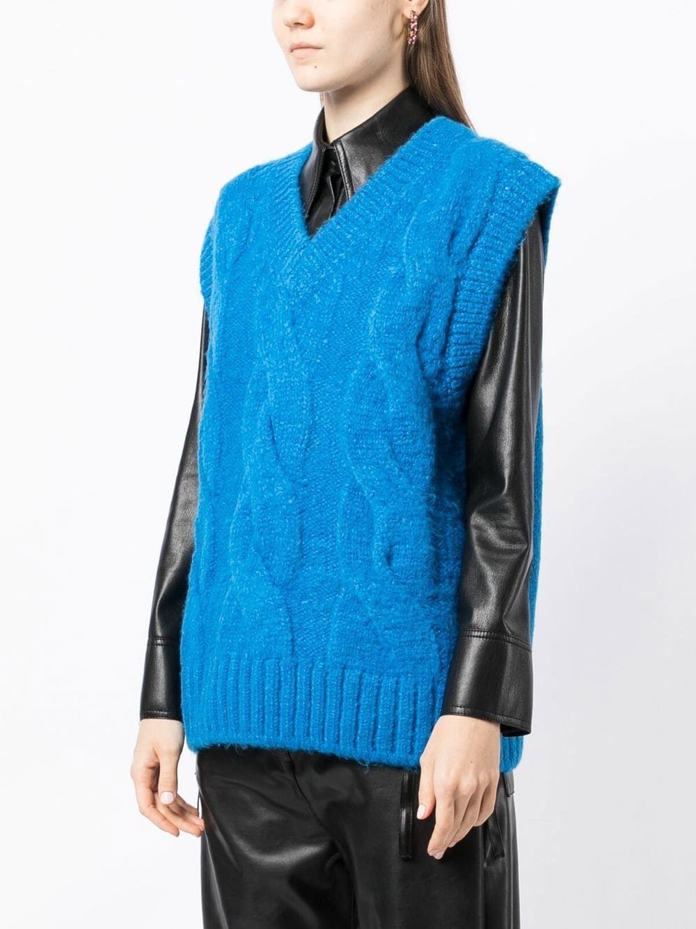 cable-knit knitted vest - 2