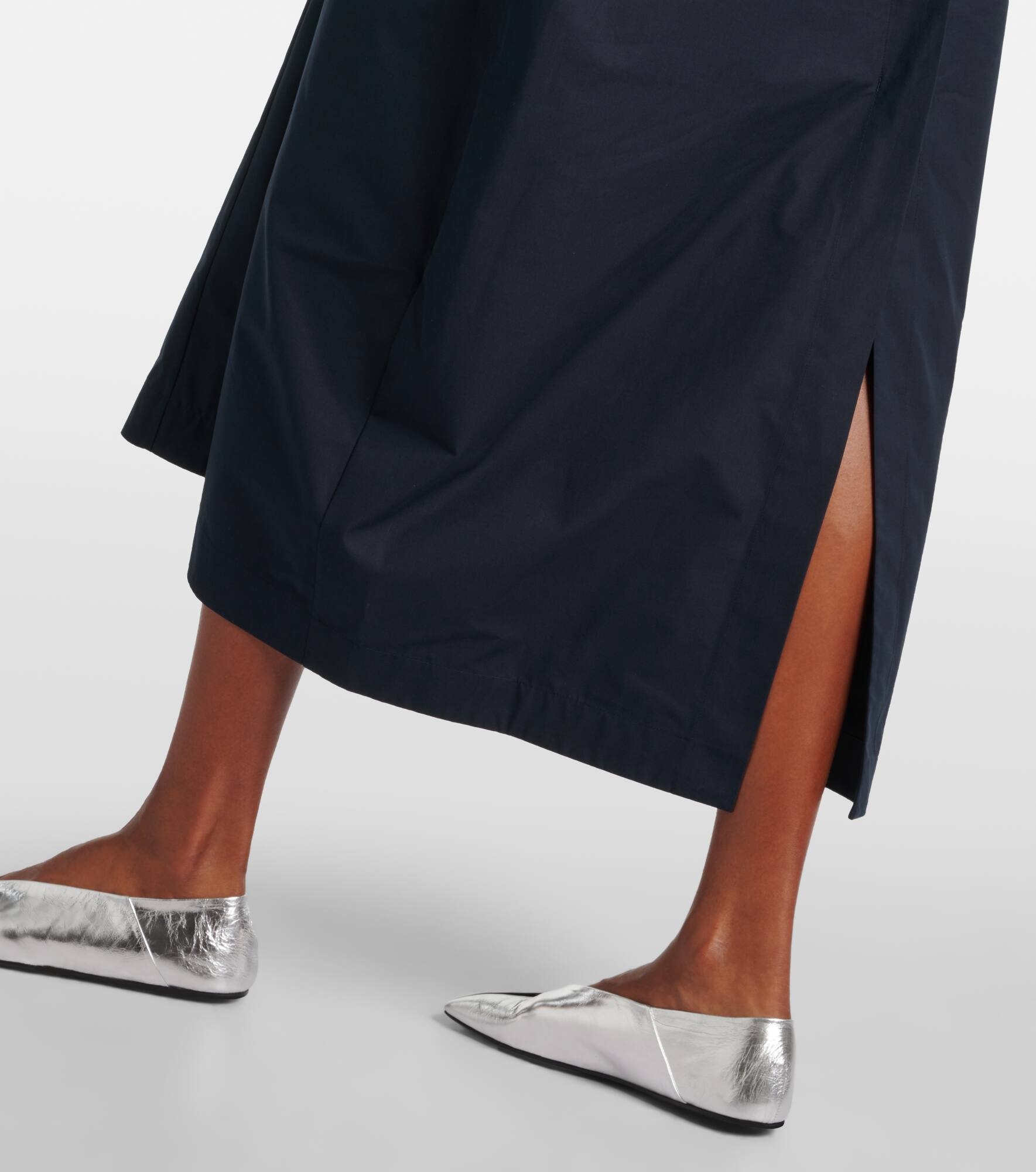 Gathered cotton poplin shirt dress - 6