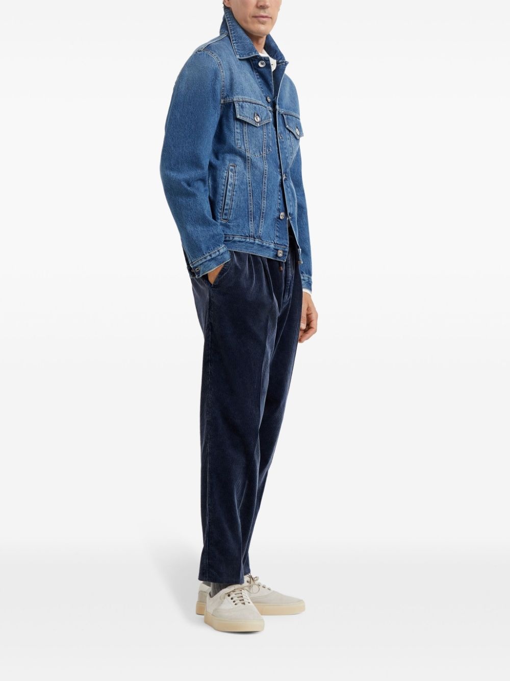 drawstring corduroy trousers - 2