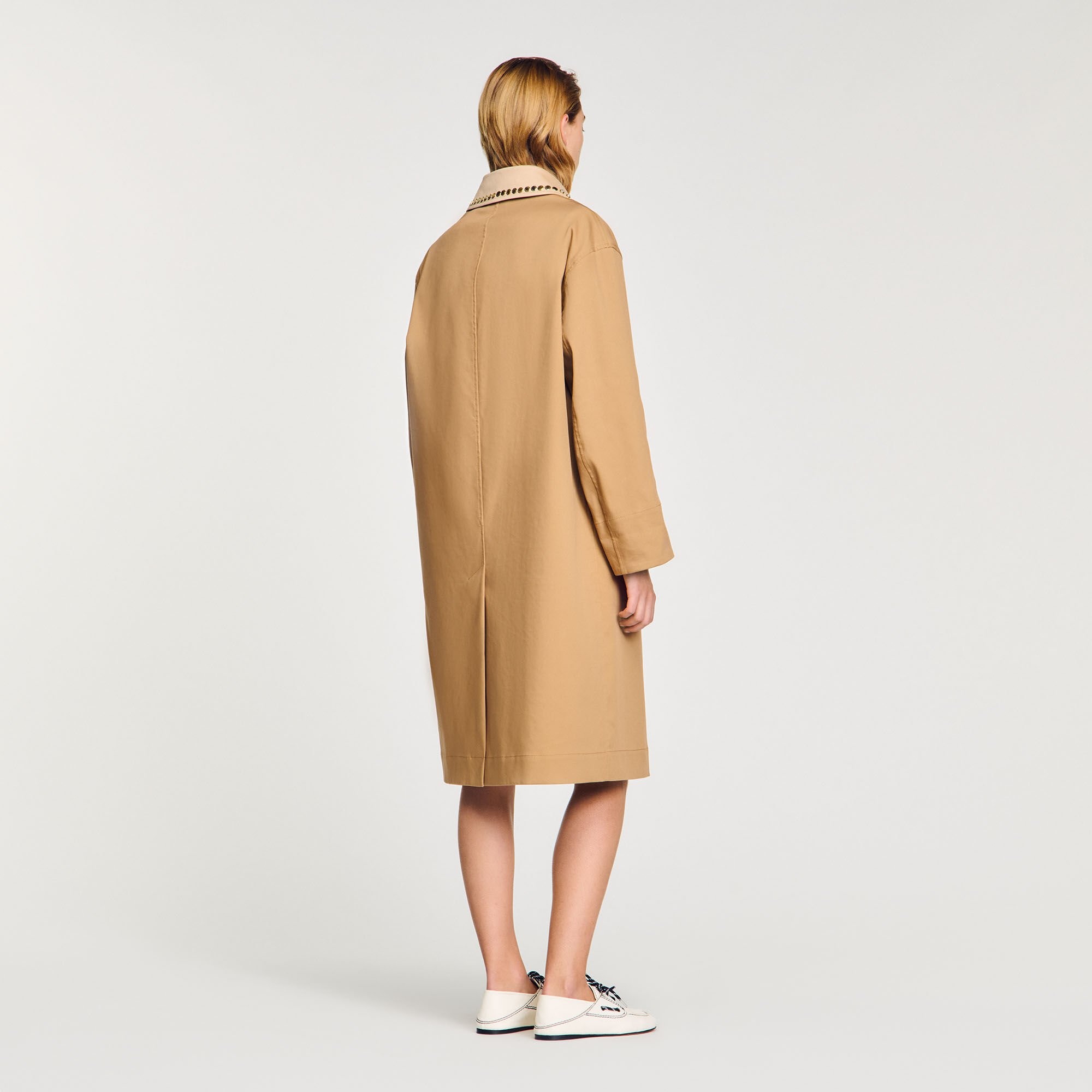 TRENCH COAT WITH RHINESTONE COLLAR - 5