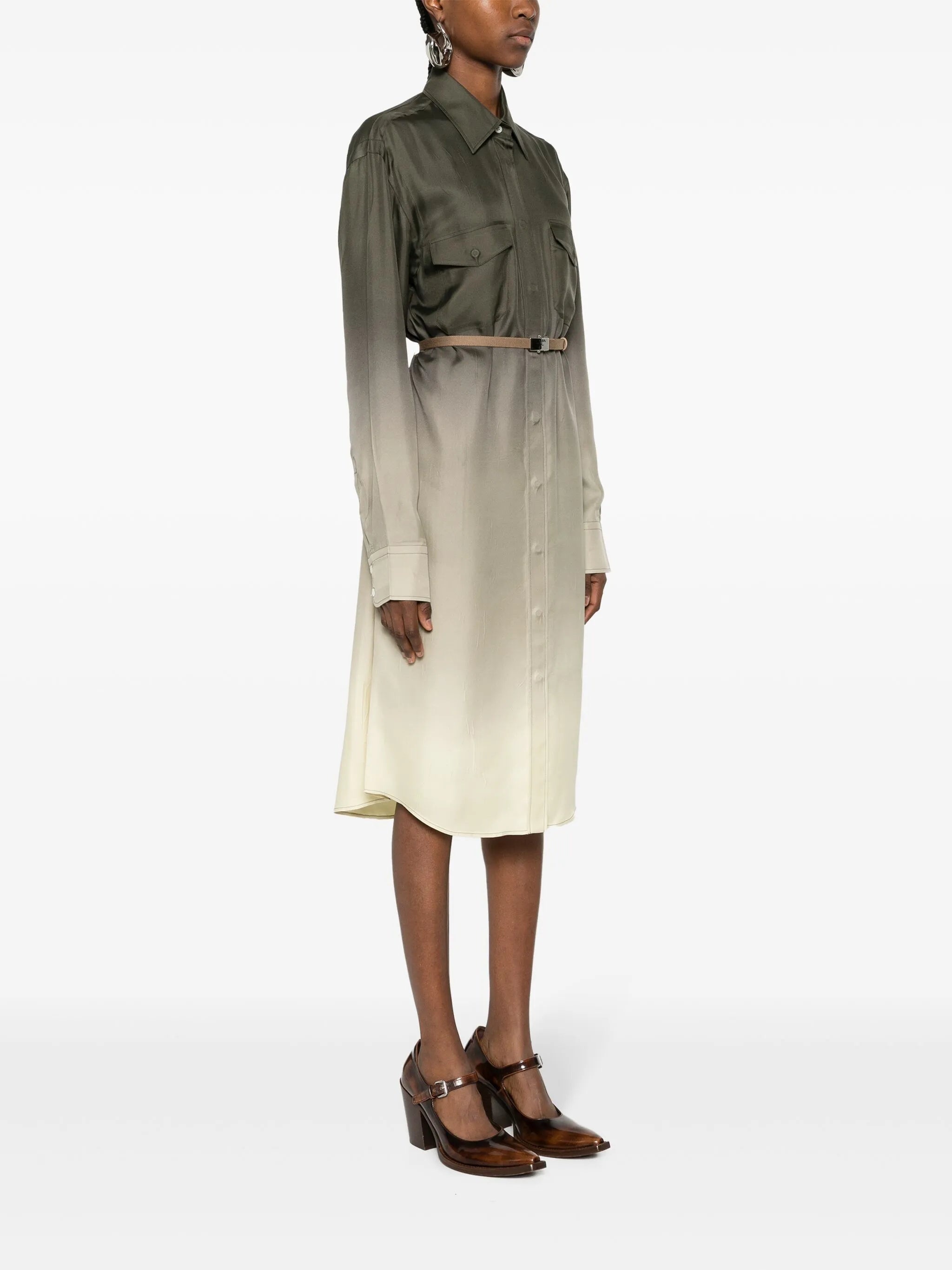 Gradient Silk Shirtdress - 3