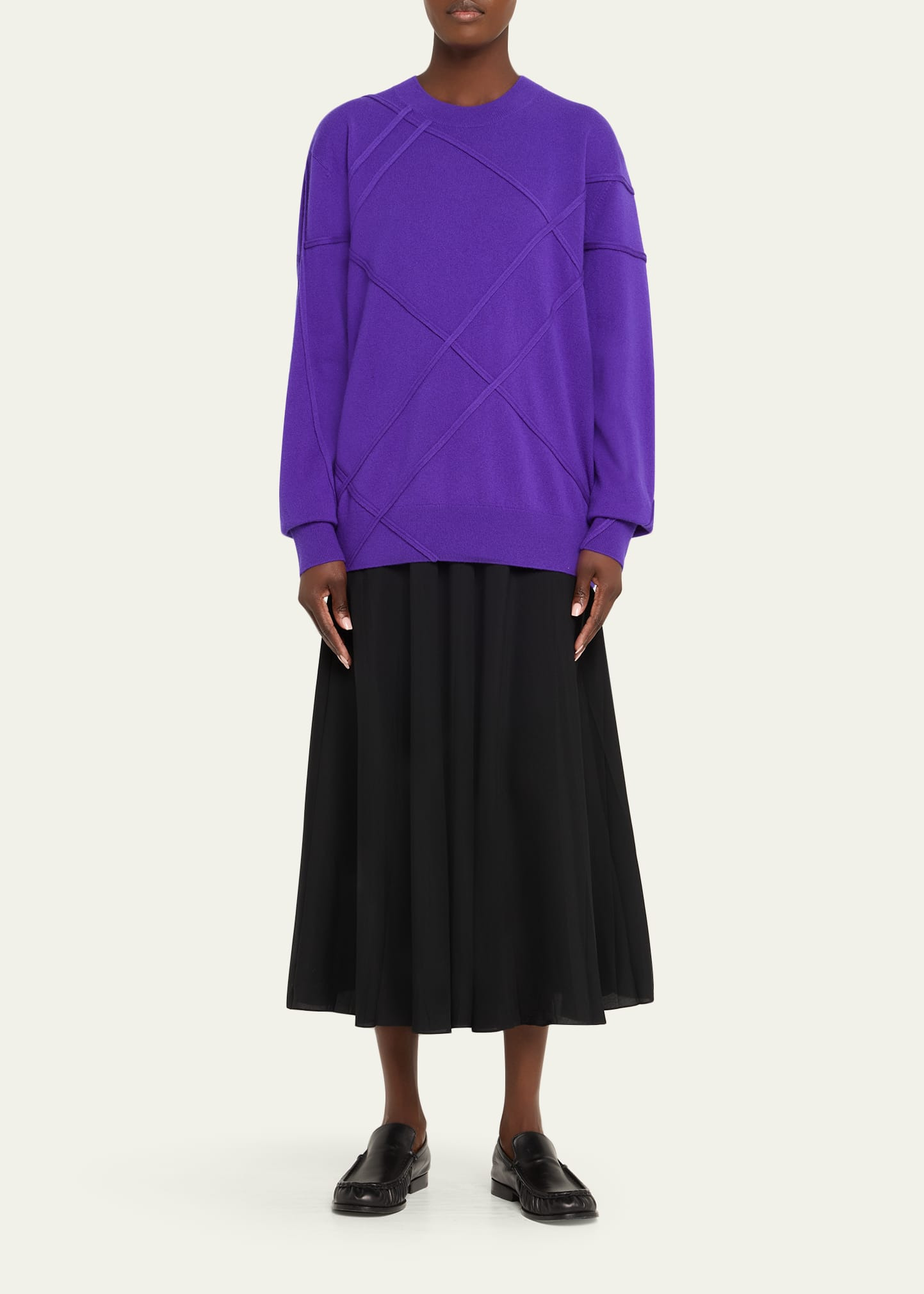 Timona Cashmere Crossed Textured Stitch Sweater - 2