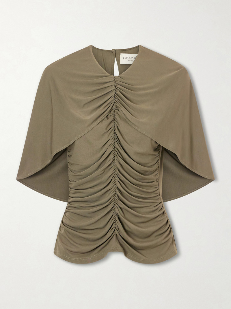 Emme Cape-effect Gathered Jersey Top 1
