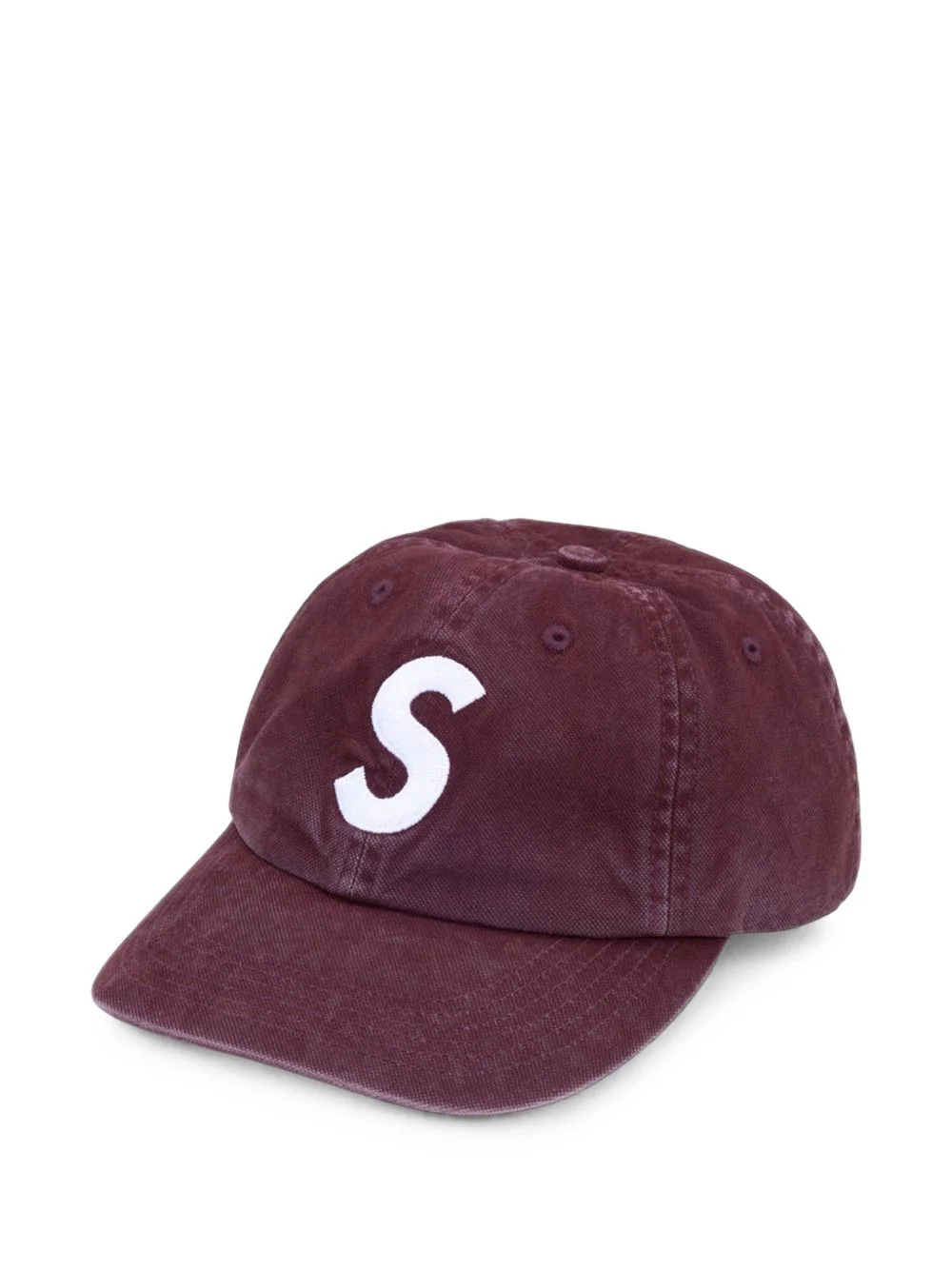 S Logo washed canvas baseball cap - 1