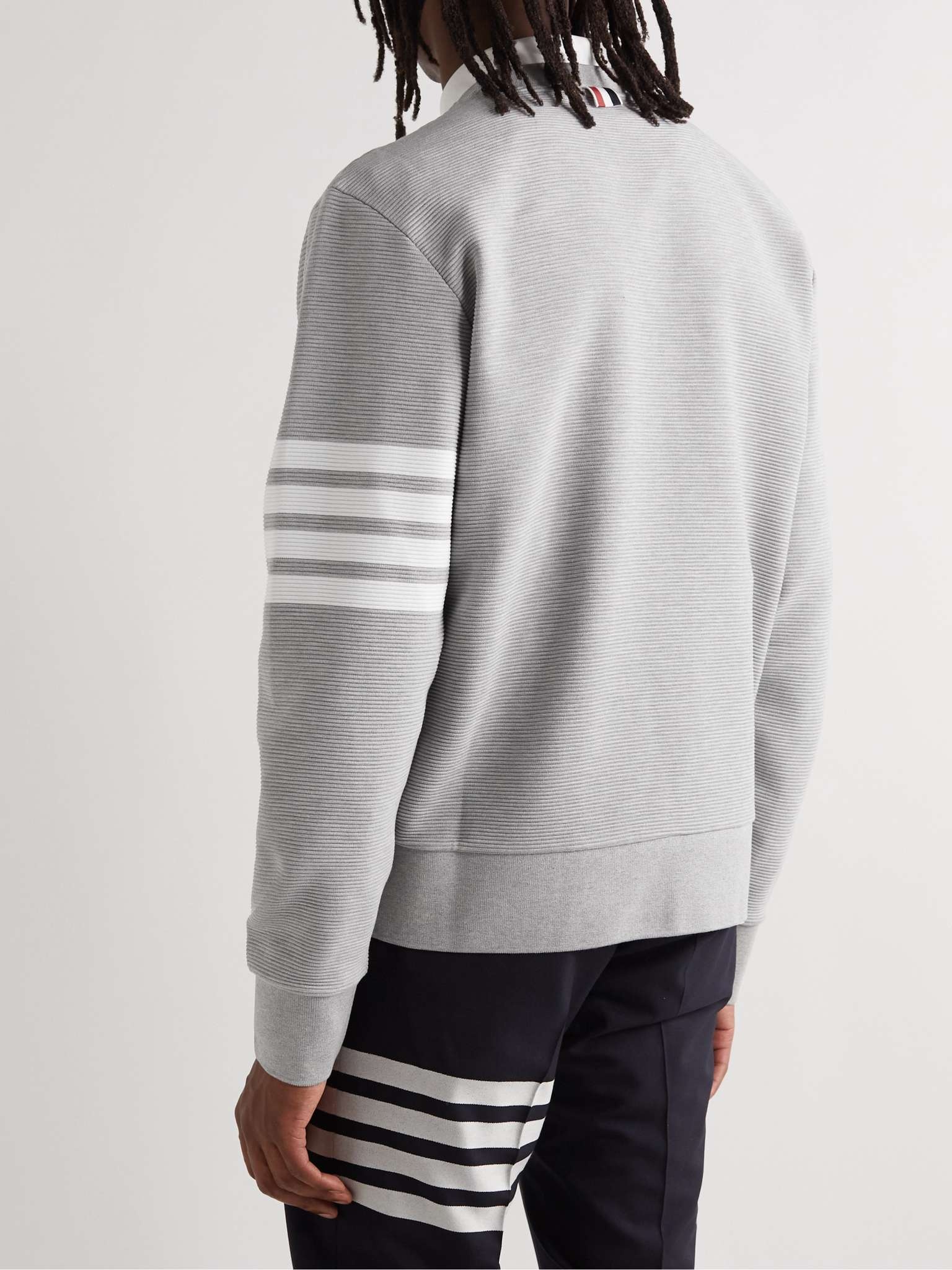Striped Ribbed Cotton-Jersey Sweatshirt - 4