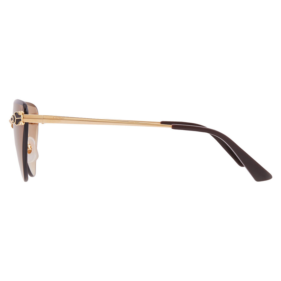 Cartier Panthere de Cartier Brown Gradient Gold Flash Cat Eye Ladies Sunglasses CT0399S 003 62 - 4