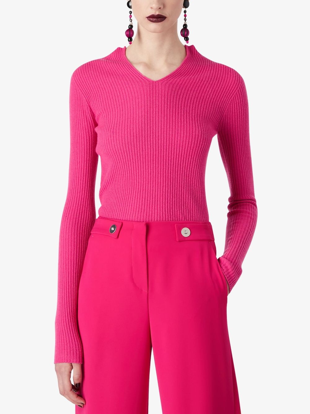 V-neck ribbed jumper - 3