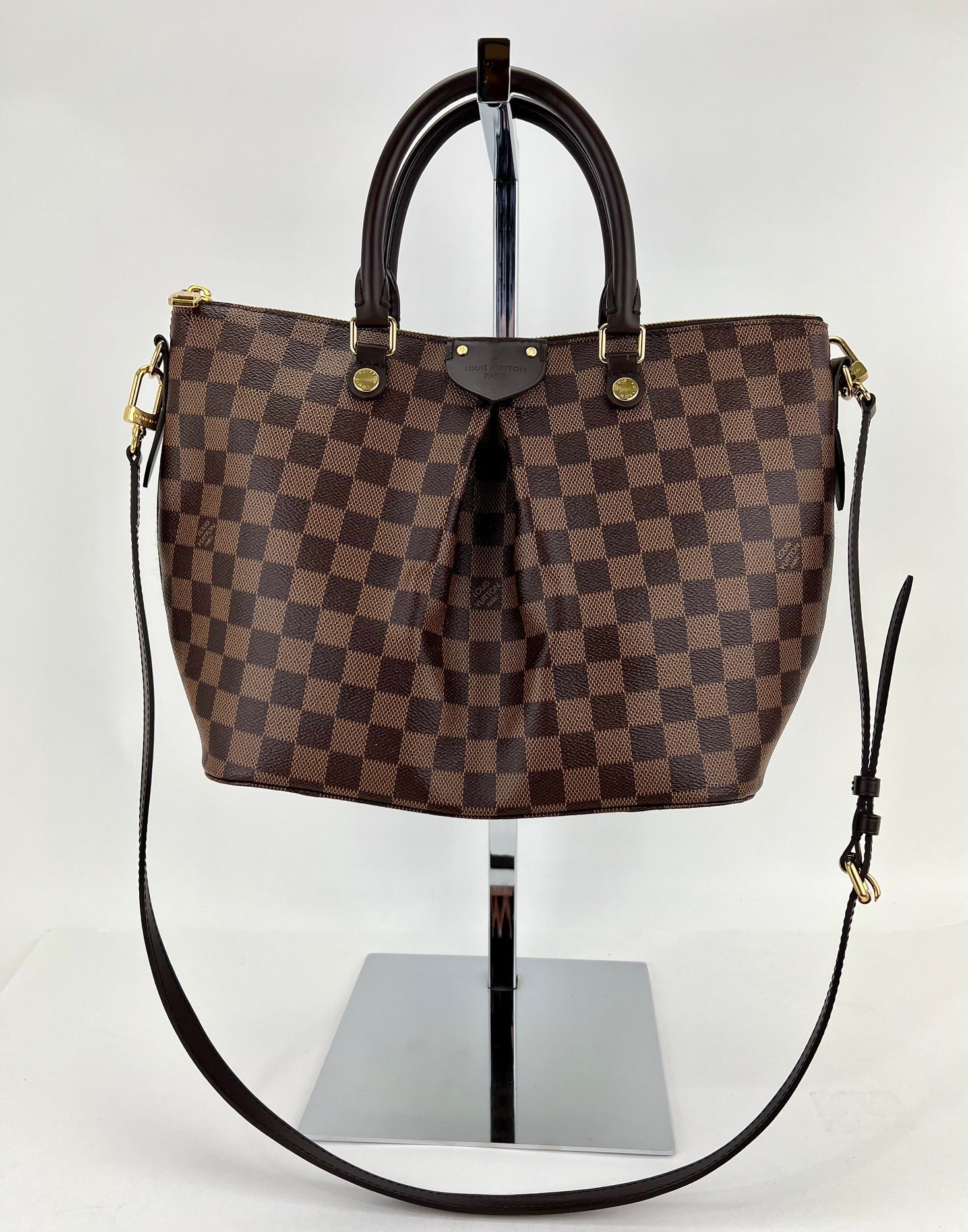 LOUIS VUITTON DAMIER EBENE SIENA MM BAG