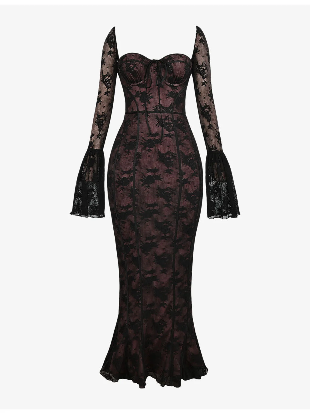 Delilah corseted lace maxi dress - 1