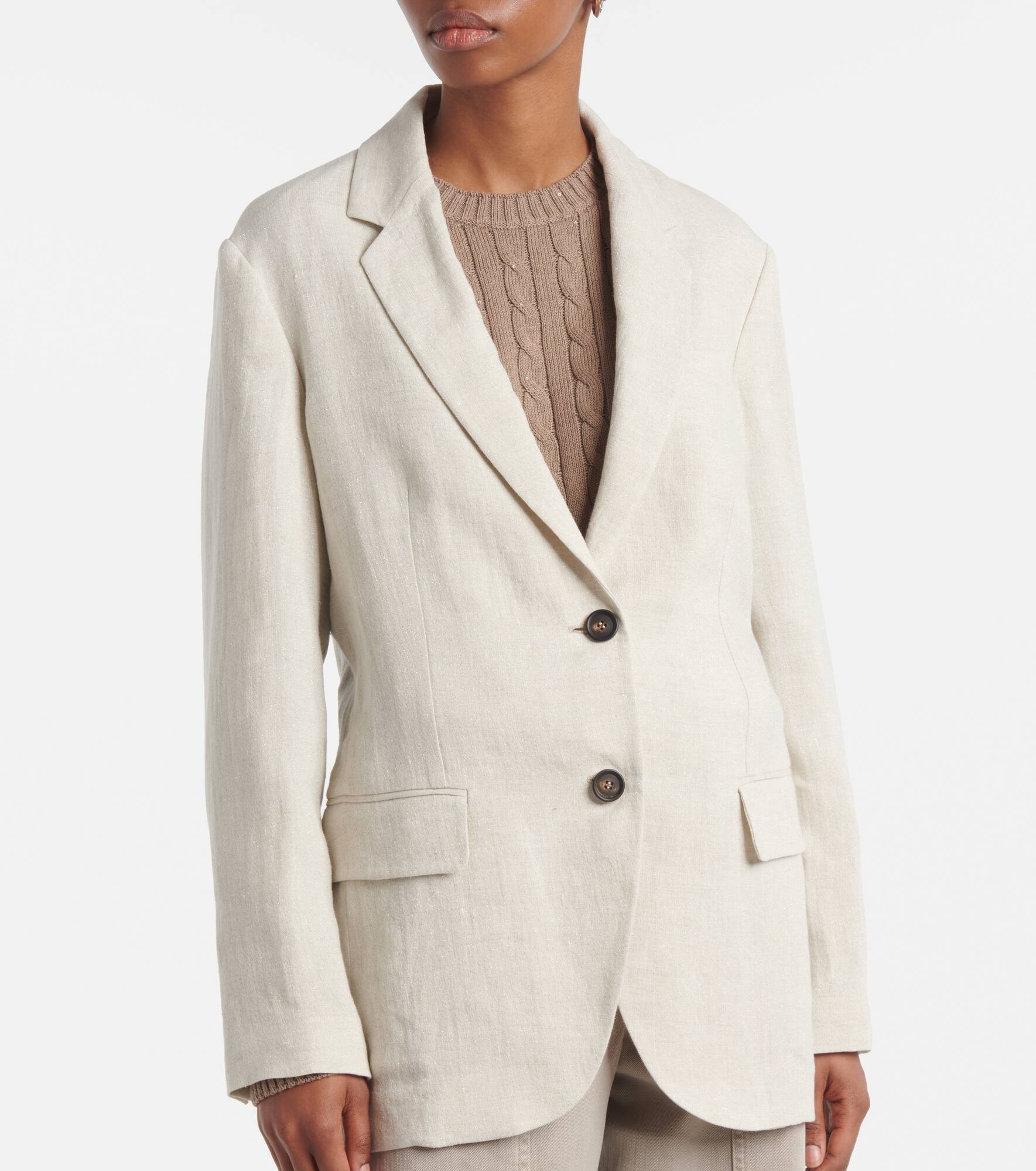 Linen-blend blazer - 4