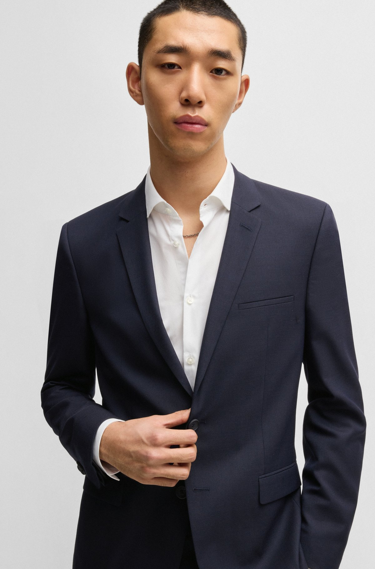 EXTRA-SLIM-FIT SUIT IN MICRO-PATTERNED DOBBY - 5