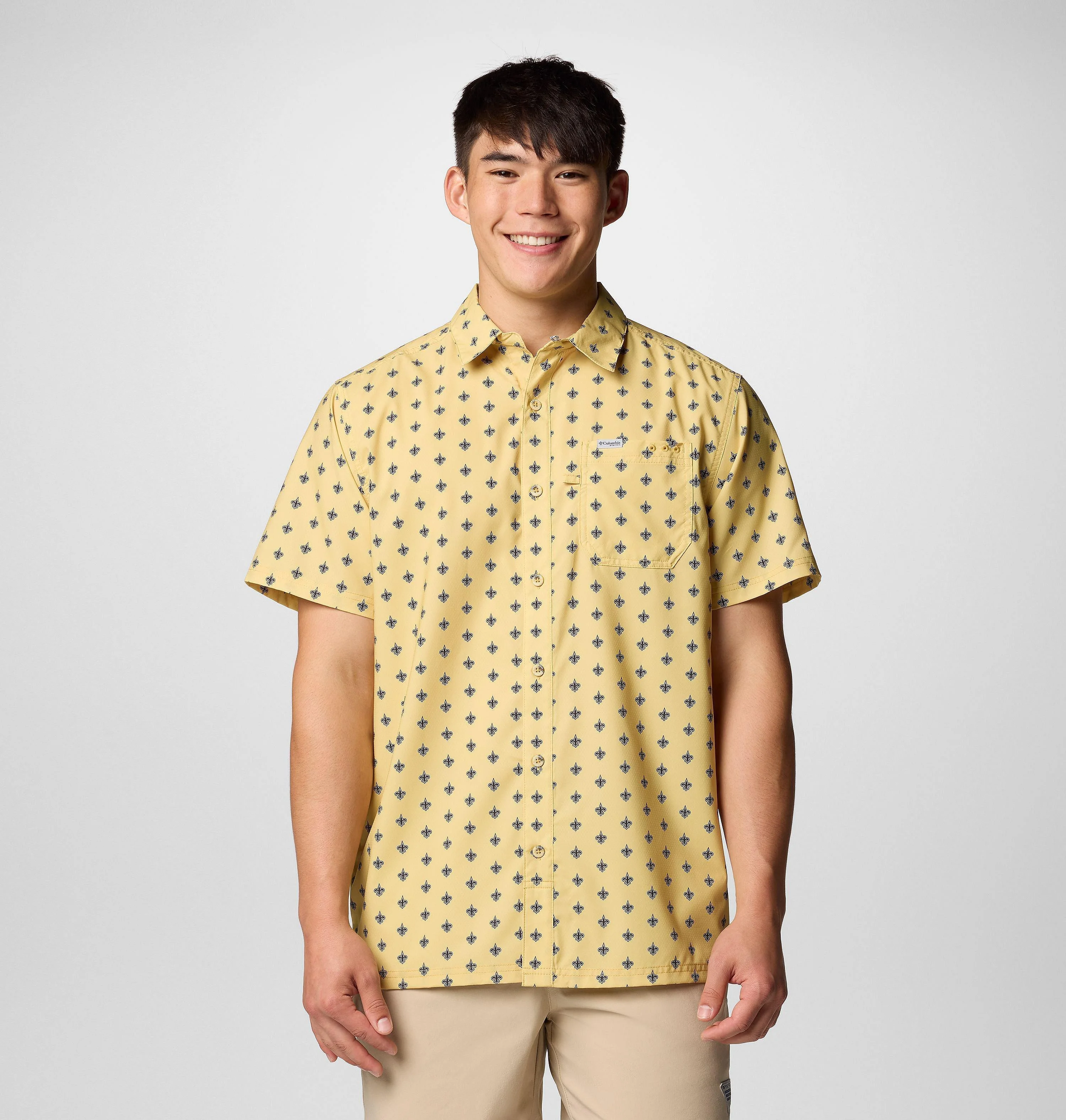 Men's PFG Super Slack Tide Short Sleeve Shirt - New Orleans Saints - 1