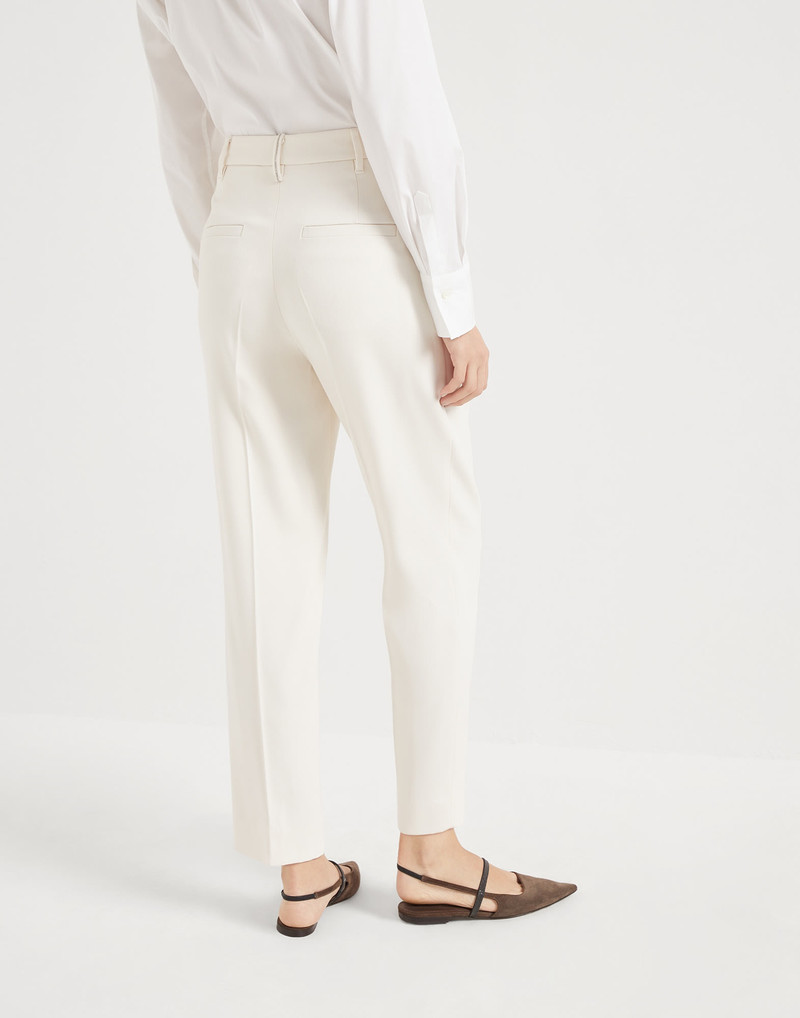 Brunello Cucinelli Comfort viscose couture twill slouchy trousers with monili outlook