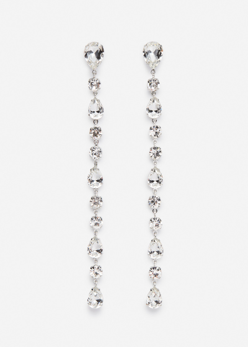Crystal cascade drop earrings in silver 1