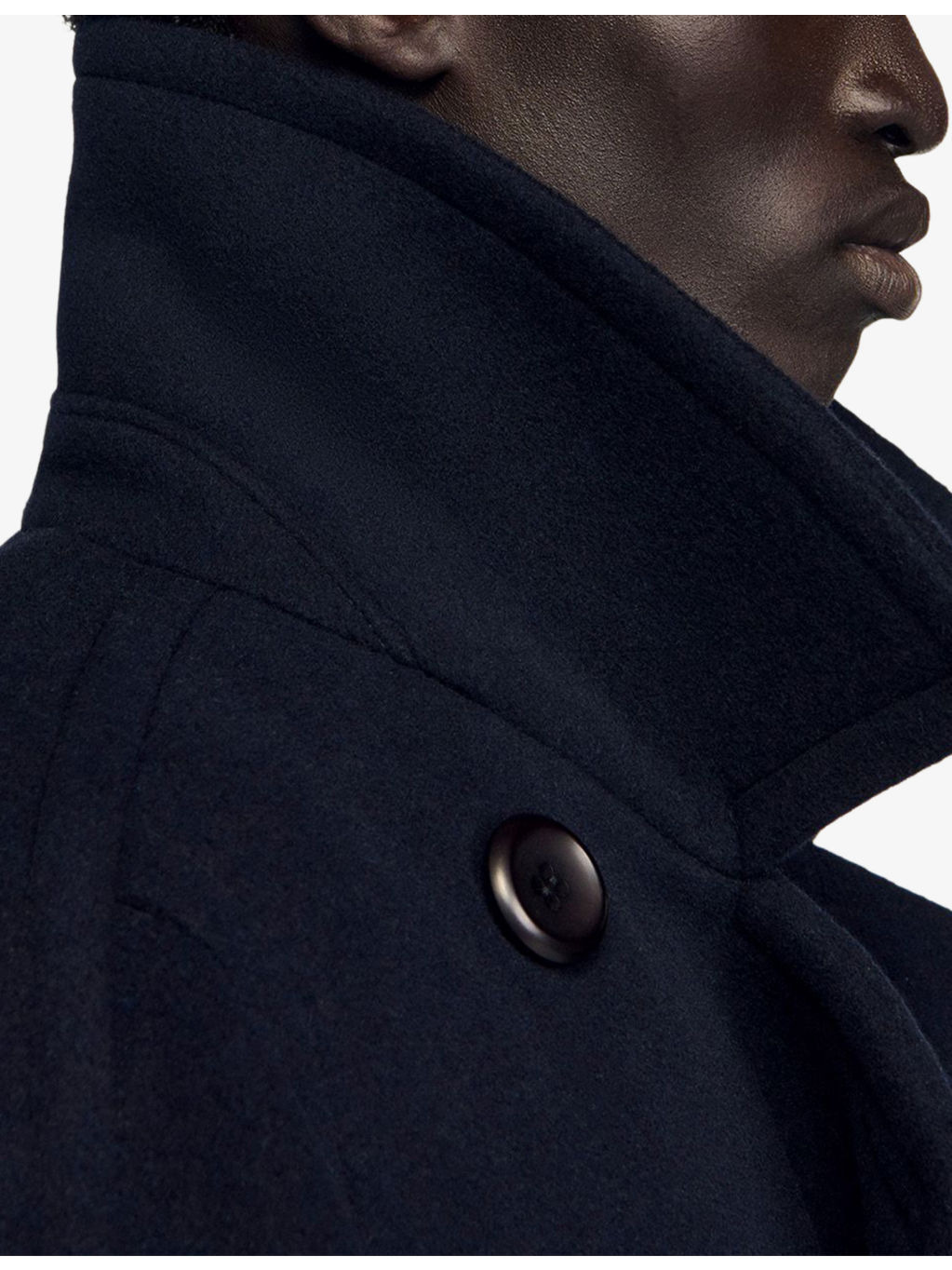 Lapel-Collar Double-Breasted Wool Coat - 5
