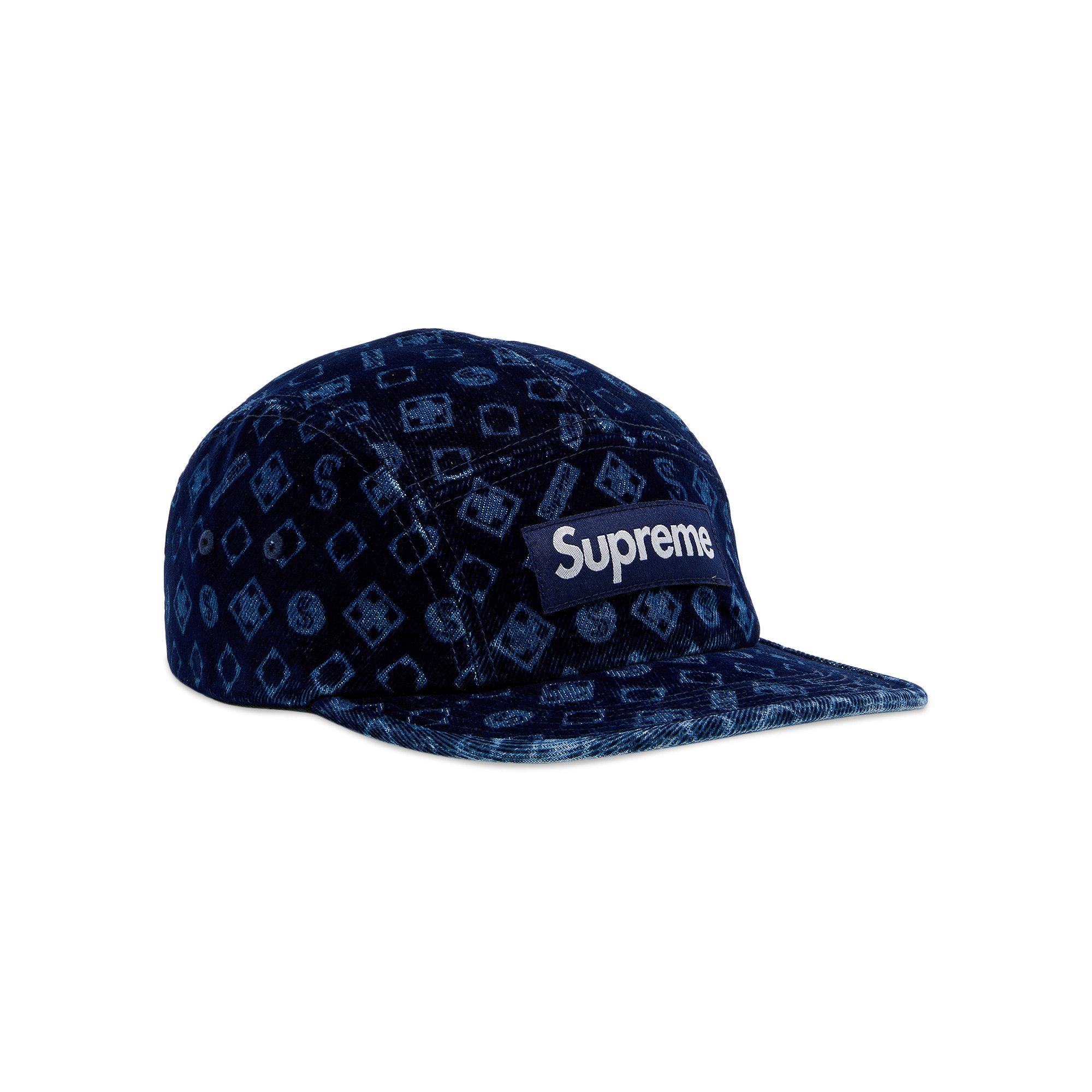 Supreme Flocked Denim Camp Cap 'Blue' - 2