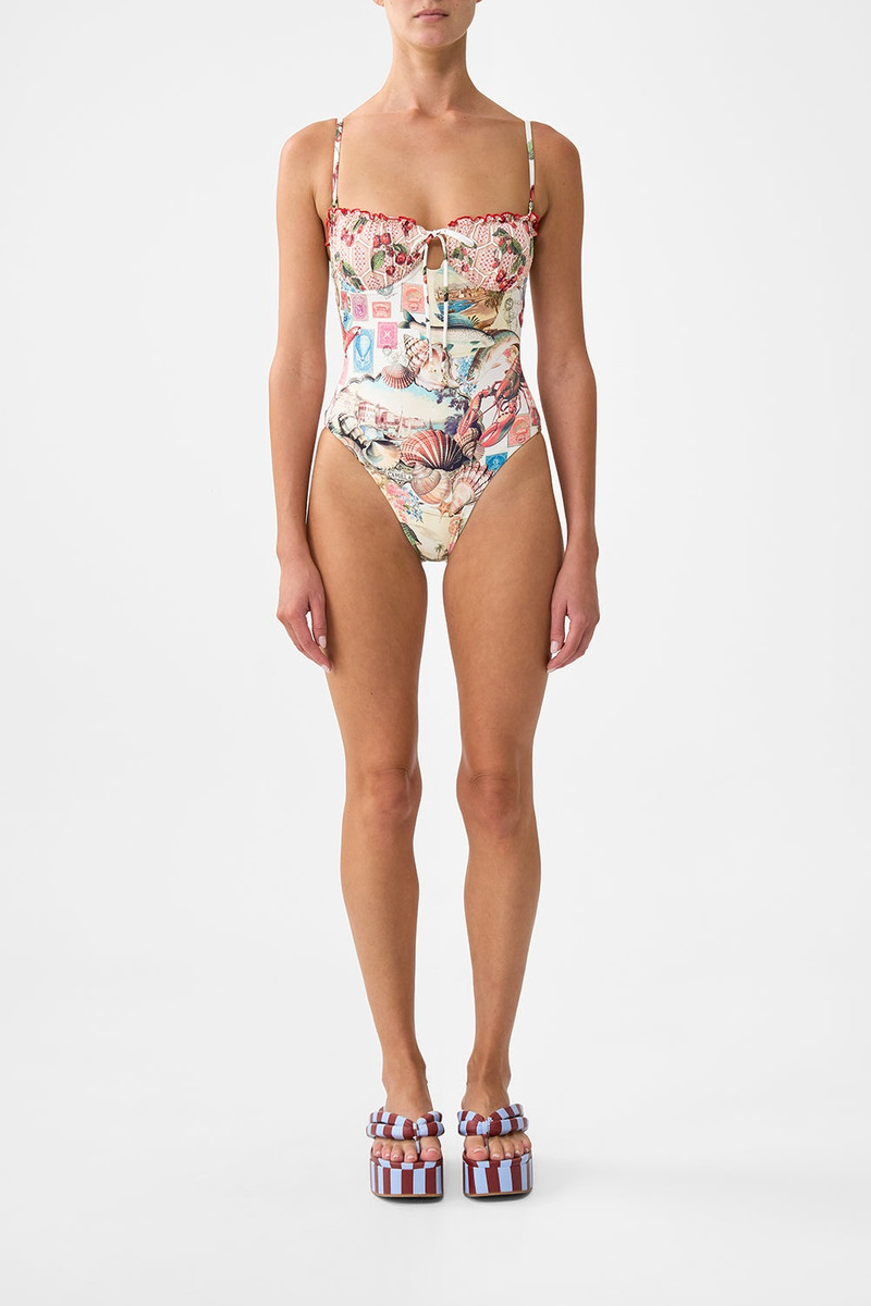 CAMILLA RUCHED CUP UNDERWIRE ONE PIECE WITH TIE FRONT outlook